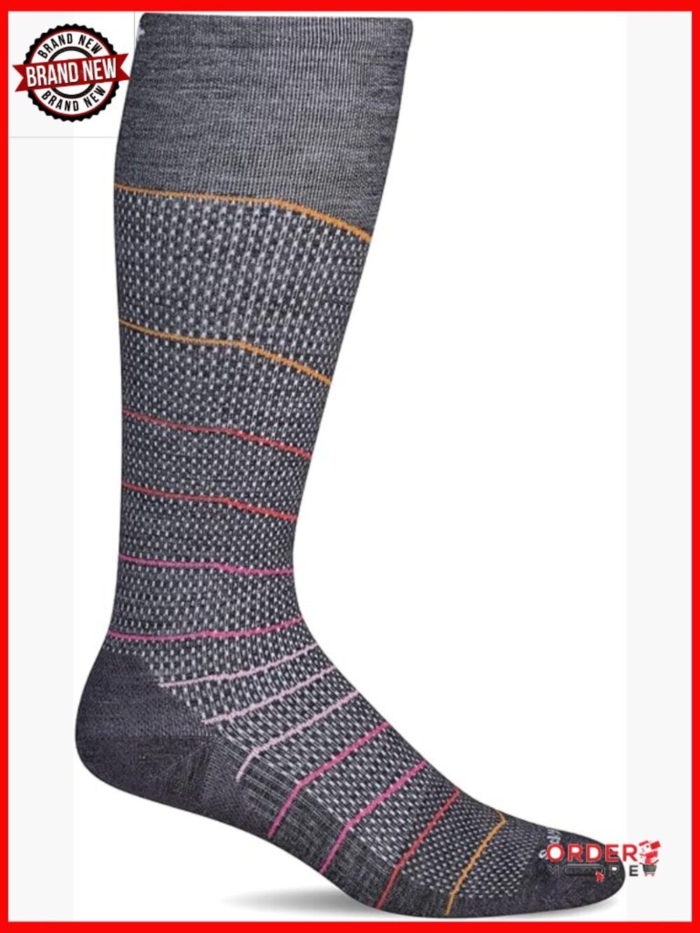 Firm Compression Knee High Socks 20-30mmHg Arch Support Travel Recovery